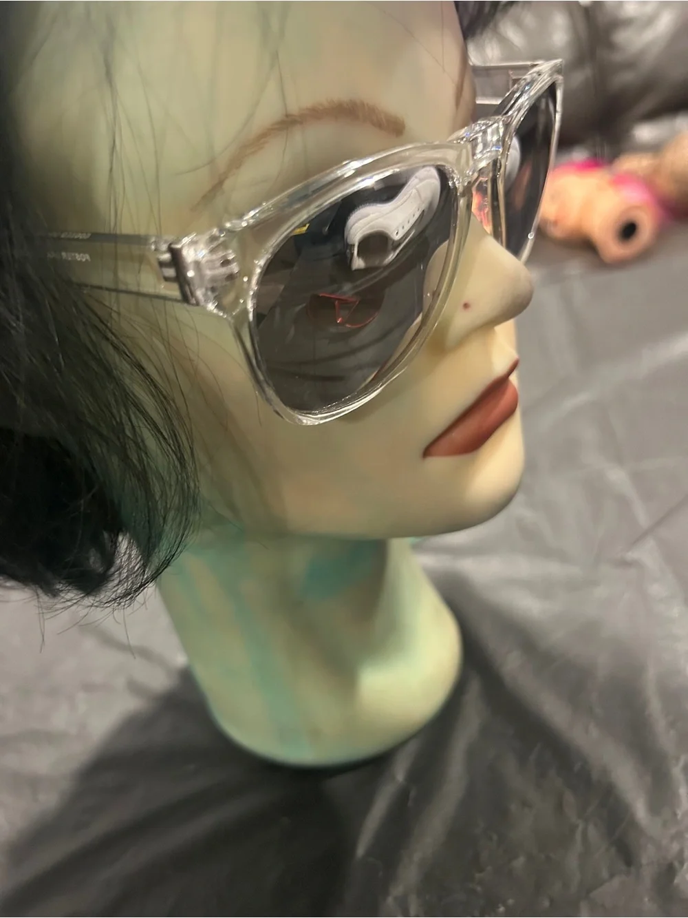 Foster Grant Clear Frame Sunglasses with Silver Mirrored Lenses